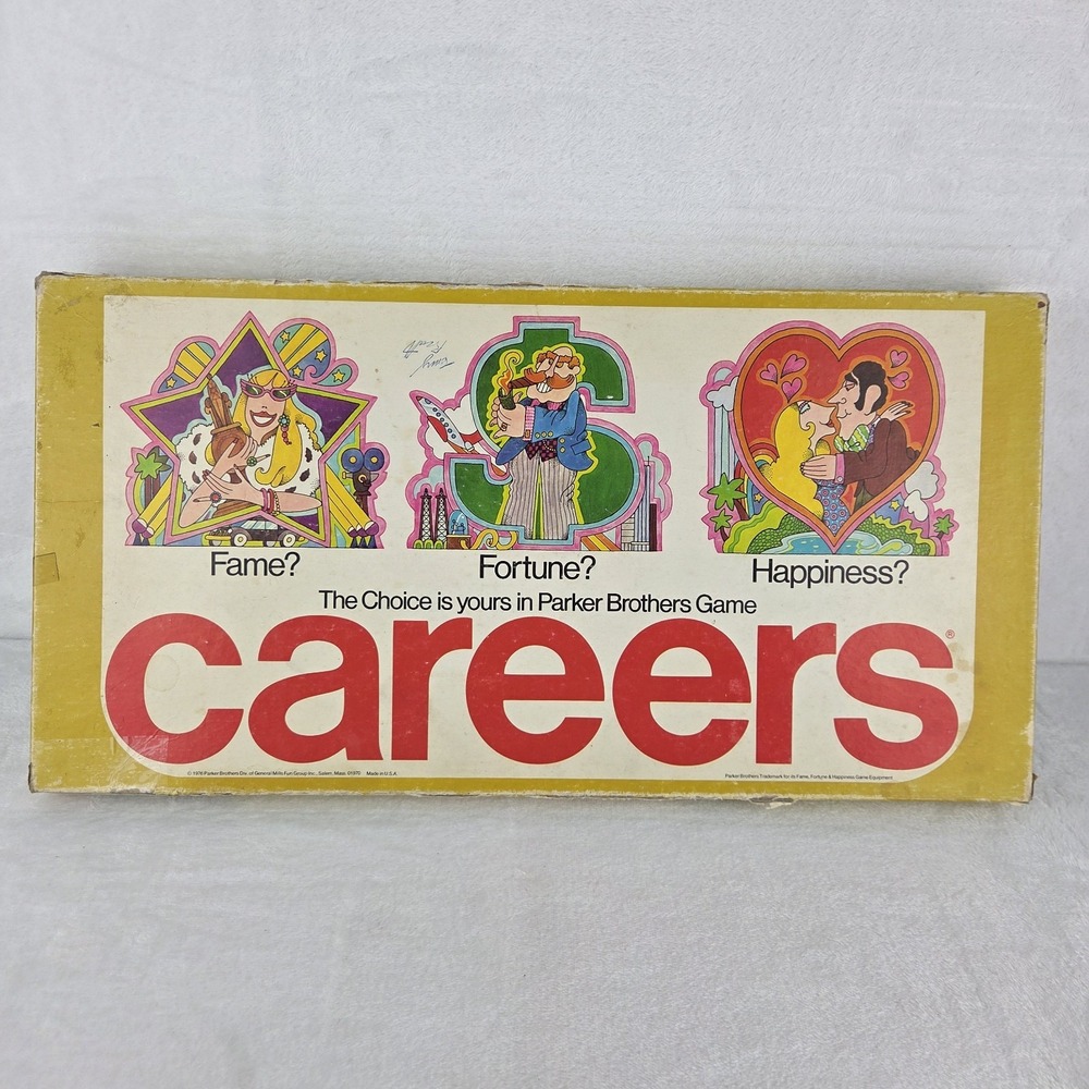 Vintage 1976 Parker Brothers Careers Board Game Fame Fortune Happiness
